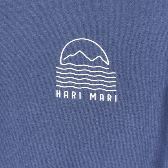 Hari Mari Sun & Sea Fleece Crewneck Powder Sweatshirt Men M Navy Blue Pullover - Picture 3 of 10